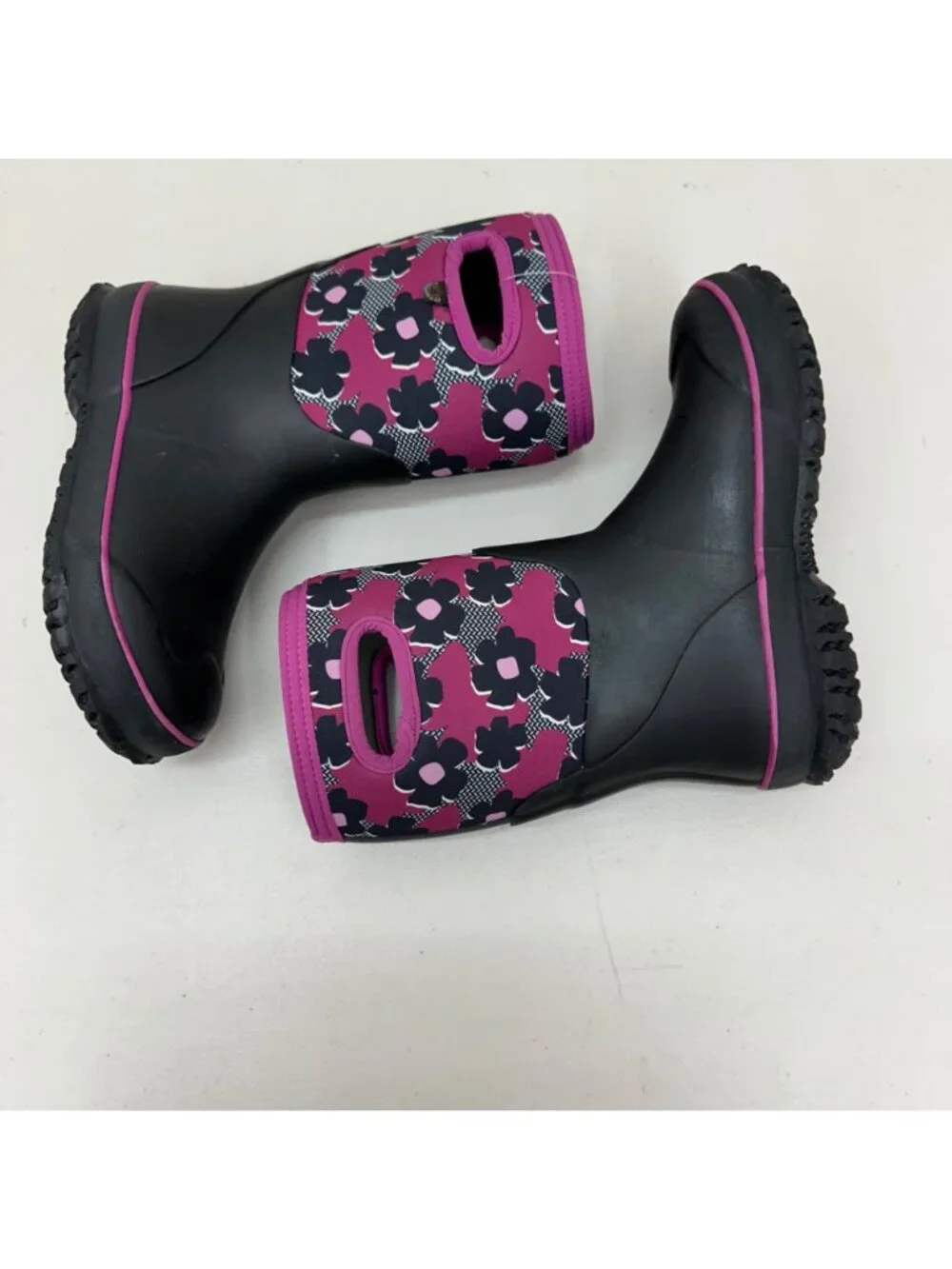 Bogs Classic Grasp Petal Floral Rain Boots Waterproof Insulated 79113 Youth sz 3